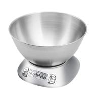 🥣 digital kitchen scale with removable 2.5l bowl - stainless steel food scale for cooking and baking, timer & room temperature, 12lb/5.5kg - batteries included logo