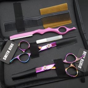 img 3 attached to 💇 Premium Hair Cutting Scissors Set: Pro Razor Comb Case, Rose Handle Hair Shears & Thinning Shears (5.5 inches)