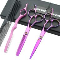 💇 premium hair cutting scissors set: pro razor comb case, rose handle hair shears & thinning shears (5.5 inches) logo