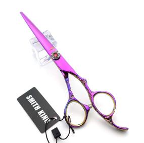 img 1 attached to 💇 Premium Hair Cutting Scissors Set: Pro Razor Comb Case, Rose Handle Hair Shears & Thinning Shears (5.5 inches)