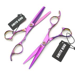 img 2 attached to 💇 Premium Hair Cutting Scissors Set: Pro Razor Comb Case, Rose Handle Hair Shears & Thinning Shears (5.5 inches)