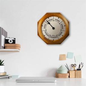 img 3 attached to 🕰️ DayClocks Octagonal Wood Wall Clock - Classic Day-of-The-Week Clock with Noon & Midnight Markers - Quiet Wall Mounted Weekly Clock - Perfect Retirement Gift for Men & Women