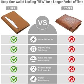 img 1 attached to 🐄 Tanned Cow Minimalist Blocking: Premium Men's Wallets, Card Cases & Money Organizers with Stylish Accessories