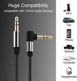 img 2 attached to 🔌 YEEKUK 90° Aux Cable 1.5ft: Male to Male Stereo Cord for Headphone, Phone, Mac Mini, Surface