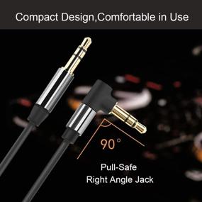 img 1 attached to 🔌 YEEKUK 90° Aux Cable 1.5ft: Male to Male Stereo Cord for Headphone, Phone, Mac Mini, Surface