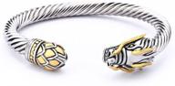 stunning uny jewelry chinese dragon rhodium plated bracelet cuff - exquisite vintage cable classics bangle! logo