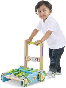 img 1 attached to Melissa & Doug Alligator Push Toy 🐊 and Activity Walker – First Play Chomp and Clack