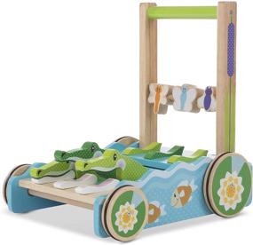 img 4 attached to Melissa & Doug Alligator Push Toy 🐊 and Activity Walker – First Play Chomp and Clack