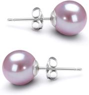 💜 lustrous lavender freshwater cultured pearl stud earrings aaaa 5-10mm | 14k white gold posts – orien jewelry logo