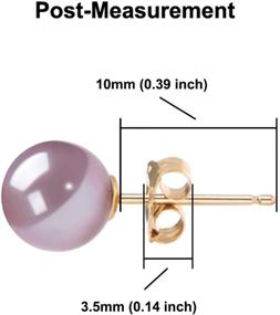 img 2 attached to 💜 Lustrous Lavender Freshwater Cultured Pearl Stud Earrings AAAA 5-10mm | 14K White Gold Posts – Orien Jewelry