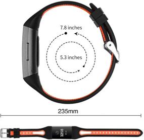 img 3 attached to 🏋️ Joyozy Waterproof Sport Bands for Fitbit Charge 3 & Charge 3 SE/Charge 4 Smartwatch - Silicone Small Breathable Soft Straps with Air Holes for Women and Men (2 Pack)