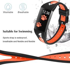 img 2 attached to 🏋️ Joyozy Waterproof Sport Bands for Fitbit Charge 3 & Charge 3 SE/Charge 4 Smartwatch - Silicone Small Breathable Soft Straps with Air Holes for Women and Men (2 Pack)