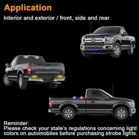 img 3 attached to 🚨 AT-HAIHAN 2 in 1 Waterproof COB LED Emergency Strobe Lights, Blue – Ideal for Volunteer Firefighters, EMS, Law Enforcement, Police Cars, Trucks – Surface Mount and Grille Flashing Warning