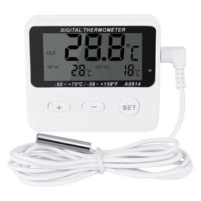 img 4 attached to 🌡️ Refrigerator & Freezer Thermometer with High/Low Temperature Alarm & Extra Sensor