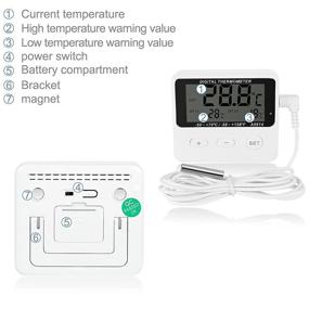 img 3 attached to 🌡️ Refrigerator & Freezer Thermometer with High/Low Temperature Alarm & Extra Sensor