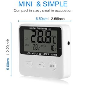 img 2 attached to 🌡️ Refrigerator & Freezer Thermometer with High/Low Temperature Alarm & Extra Sensor