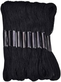 img 1 attached to 24 мотка черной вышивальной нити, шнурок для дружбы, нити для крестиком, пряжа для обертывания волос