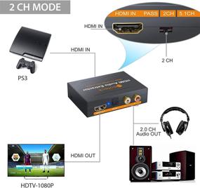 img 1 attached to 🔌 Neoteck HDMI аудио экстрактор 1080P - HDMI к HDMI + оптический TOSLINK SPDIF + аналоговый RCA L/R стерео аудио видео сплиттер адаптер конвертер для Blu-ray DVD плеер, Sky HD Box, PS3, PS4