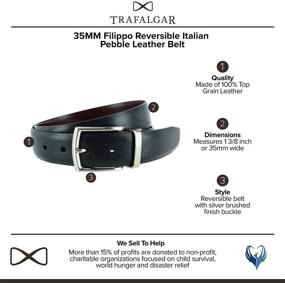 img 3 attached to Classy Essentials: Trafalgar Filippo Reversible Italian Leather Men's Accessories