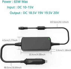 img 2 attached to 🔌 Universal 65W Car Charger: Dell HP ASUS Acer Sony Samsung LG Toshiba Fujitsu Compatible | Power Supply Cord 18.5V to 20V | Includes 15 Tips