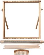 🧵 large wooden looming kit with stand (50 cm x 50 cm) - frame loom set with heddle bar for beginner weavers logo