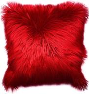 🛋️ chic decorative merino style fuzzy fur throw pillow cushion - luxurious new collection, 18" x 18" (45cm x 45cm) logo