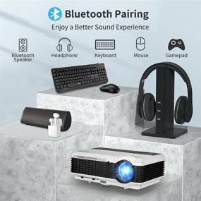 img 1 attached to 📽️ Ultimate Home Entertainment: Full HD 1080P Wireless WiFi Bluetooth Projector with Smart Android, Widescreen 200'' Display, Airplay Zoom, and More!
