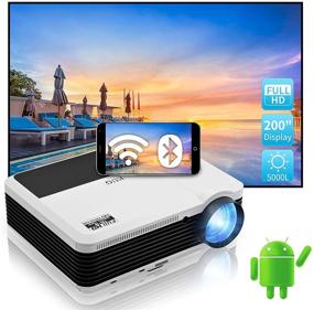 img 4 attached to 📽️ Ultimate Home Entertainment: Full HD 1080P Wireless WiFi Bluetooth Projector with Smart Android, Widescreen 200'' Display, Airplay Zoom, and More!