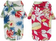 🌺 yikeyo hawaiian style floral dog shirt - printed pet t-shirts for summer, breathable and cool clothes for dogs - beach seaside puppy shirt sweatshirt for pet puppy логотип