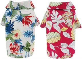 img 4 attached to 🌺 Yikeyo Hawaiian Style Floral Dog Shirt - Printed Pet T-Shirts for Summer, Breathable and Cool Clothes for Dogs - Beach Seaside Puppy Shirt Sweatshirt for Pet Puppy