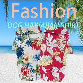 img 2 attached to 🌺 Yikeyo Hawaiian Style Floral Dog Shirt - Printed Pet T-Shirts for Summer, Breathable and Cool Clothes for Dogs - Beach Seaside Puppy Shirt Sweatshirt for Pet Puppy