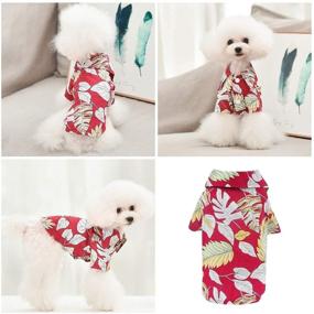 img 1 attached to 🌺 Yikeyo Hawaiian Style Floral Dog Shirt - Printed Pet T-Shirts for Summer, Breathable and Cool Clothes for Dogs - Beach Seaside Puppy Shirt Sweatshirt for Pet Puppy