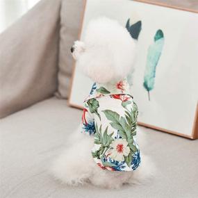 img 3 attached to 🌺 Yikeyo Hawaiian Style Floral Dog Shirt - Printed Pet T-Shirts for Summer, Breathable and Cool Clothes for Dogs - Beach Seaside Puppy Shirt Sweatshirt for Pet Puppy