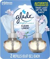 🏠 glade plugins refills air freshener, scented and essential oils for home and bathroom, clean linen, 1.34 fl oz, pack of 2 logo
