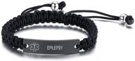 🏥 vnox custom engraving handmade braided rope medical alert id bracelet - adjustable for adults & kids (fits 5.9-9 inches) logo