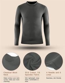 img 2 attached to XShing Mens Long Sleeve Turtleneck T Shirts: Slim Fit Athleisure Sweater for Warmth and Style!