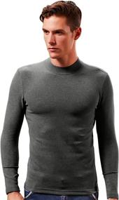 img 4 attached to XShing Mens Long Sleeve Turtleneck T Shirts: Slim Fit Athleisure Sweater for Warmth and Style!