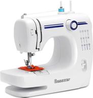 🧵 bosszer mini sewing machine for beginners and kids - portable household sewing machine, 12 stitches 2 speeds with foot pedal for easy home sewing - blue/white logo