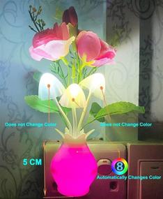 img 1 attached to 🌼 Set of 4 UTLK LED Night Lights Plug in with Dusk to Dawn Sensor, 7 Color Change, Wall Lamps Nightlights for Kids Adults, Bedroom, Bathroom, Kitchen, Hallway, Stairs - Flower Design