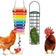 enhanced newmoo chicken mirror toys: large mirror with rings for chicks, hens, parrots, roosters - one side mirror toy included! logo