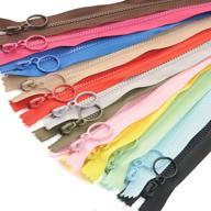 🔒 colorful resin zippers with ring pulls - #3 plastic zippers with lifting ring pulls - close-end zippers for diy clothes, handbags, sewing crafts, bags - mixed 14 colors resin zippers - length: 25cm (9.8 inch) logo