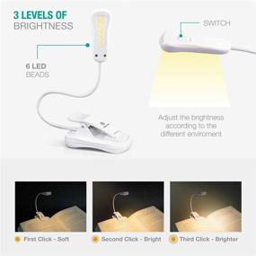 img 2 attached to 📚 Vekkia 3000K Warm LED Book Light - Easy to Use, Clip On Reading Lights for Bed, Car & Travel - Rechargeable, Lightweight, Perfect for Bookworms & Kids (Elegant White)