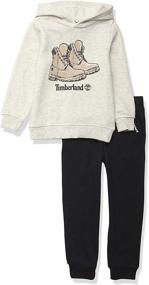 img 3 attached to Timberland Pieces Hooded Pullover Oatmeal Boys' Clothing in Clothing Sets