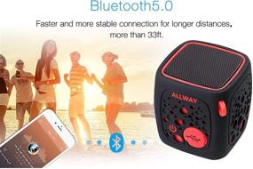 img 2 attached to Компактные Bluetooth-колонки: маленькие портативные беспроводные колонки ALLWAY с мощным стереозвуком, глубоким басом, слотом для карт TF 🔊, расширенным диапазоном Bluetooth 5.0 до 164 футов для ноутбука, MacBook Pro, iPhone, Echo, автомобиля и многого другого.