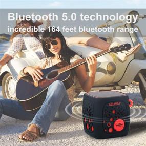 img 1 attached to Компактные Bluetooth-колонки: маленькие портативные беспроводные колонки ALLWAY с мощным стереозвуком, глубоким басом, слотом для карт TF 🔊, расширенным диапазоном Bluetooth 5.0 до 164 футов для ноутбука, MacBook Pro, iPhone, Echo, автомобиля и многого другого.