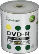 📀 smart buy 100 pack dvd-r 4.7gb 16x white top (non-printable) blank data video movie discs - 100 count pack 100pk logo