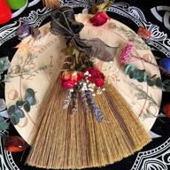 🔮 12.2-inch witch altar broom with black obsidian crystal deco - handmade mane broomstick for majic ceremonial, wall decor, wiccan rituals - enhance visibility with seo logo