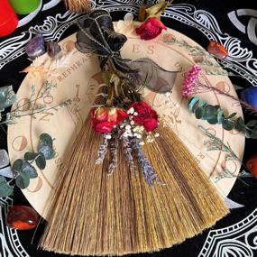 img 4 attached to 🔮 12.2-inch Witch Altar Broom with Black Obsidian Crystal Deco - Handmade Mane Broomstick for Majic Ceremonial, Wall Decor, Wiccan Rituals - Enhance Visibility with SEO