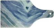 🍷 exquisite lunarable marble cutting board: onyx stone tribal style with color elements agate pattern - tempered glass serving board, wine bottle shape, medium size, in grey blue логотип