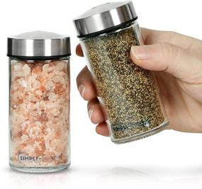 img 1 attached to 🧂 Simpli-Magic Large Stainless Salt and Pepper Shaker Set - Model 79338